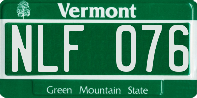 VT license plate NLF076