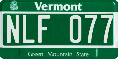 VT license plate NLF077
