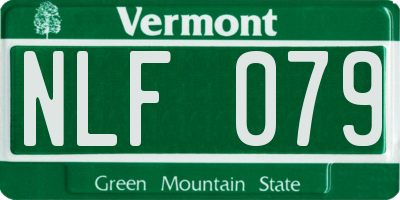 VT license plate NLF079