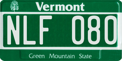 VT license plate NLF080
