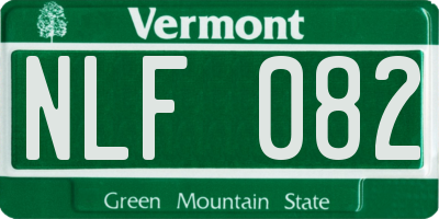 VT license plate NLF082