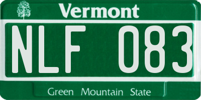 VT license plate NLF083