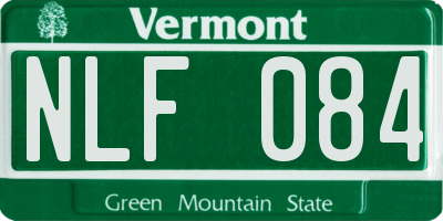 VT license plate NLF084