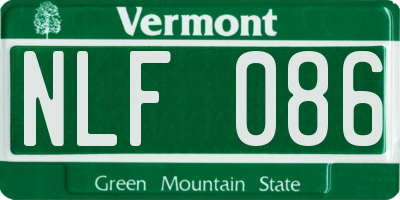 VT license plate NLF086