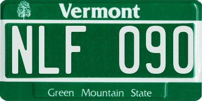 VT license plate NLF090