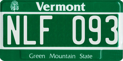 VT license plate NLF093