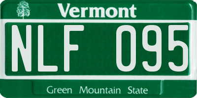 VT license plate NLF095