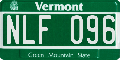 VT license plate NLF096