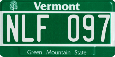 VT license plate NLF097