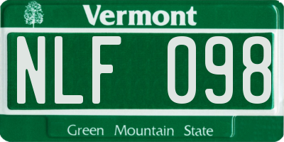 VT license plate NLF098