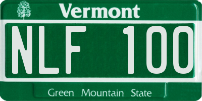 VT license plate NLF100
