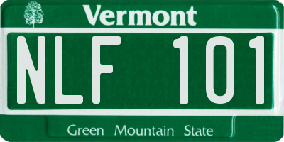 VT license plate NLF101