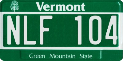 VT license plate NLF104