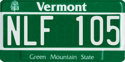 VT license plate NLF105