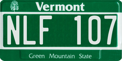 VT license plate NLF107