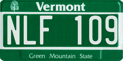 VT license plate NLF109