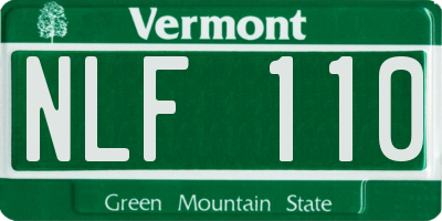 VT license plate NLF110