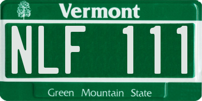 VT license plate NLF111