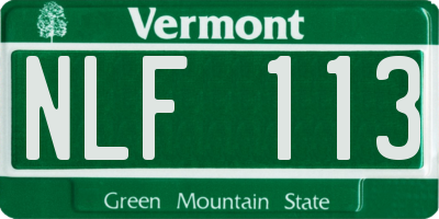 VT license plate NLF113