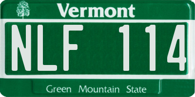 VT license plate NLF114