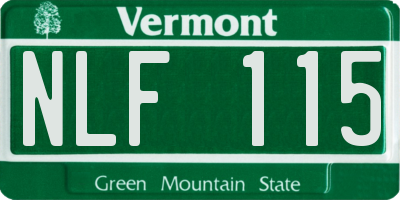 VT license plate NLF115