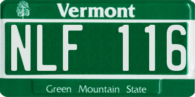 VT license plate NLF116