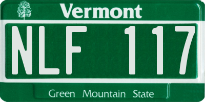 VT license plate NLF117