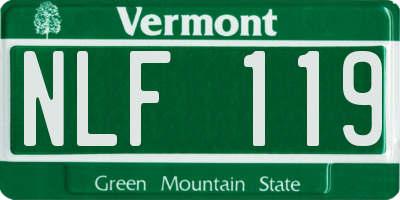 VT license plate NLF119