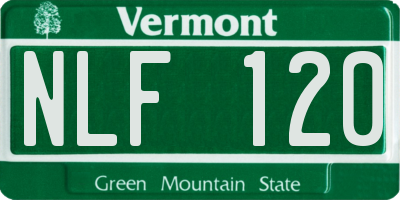VT license plate NLF120