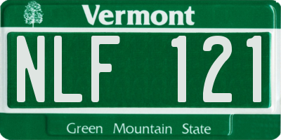 VT license plate NLF121