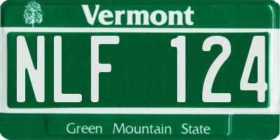 VT license plate NLF124