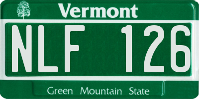 VT license plate NLF126