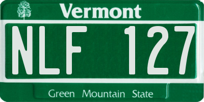 VT license plate NLF127