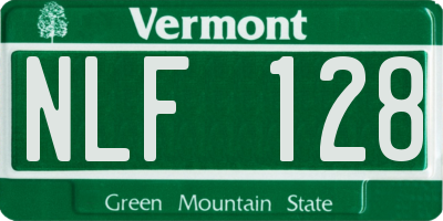 VT license plate NLF128