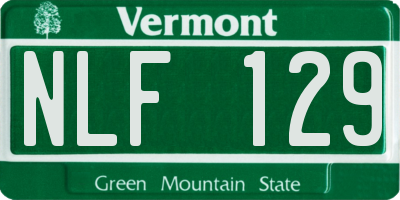 VT license plate NLF129