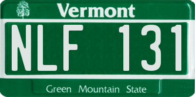 VT license plate NLF131