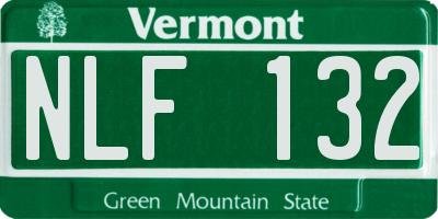 VT license plate NLF132