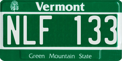 VT license plate NLF133