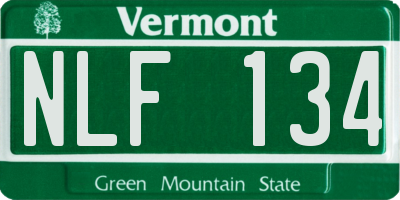 VT license plate NLF134