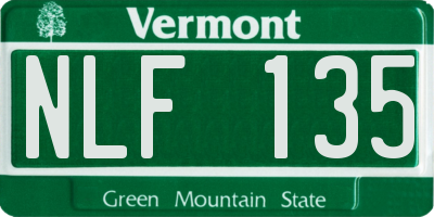 VT license plate NLF135