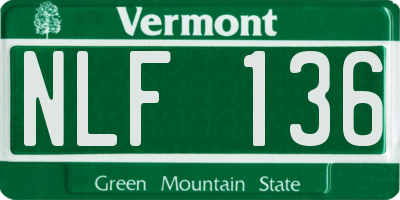 VT license plate NLF136