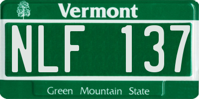 VT license plate NLF137