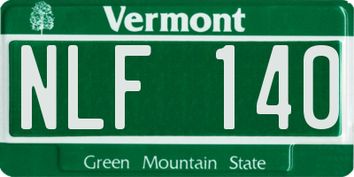 VT license plate NLF140