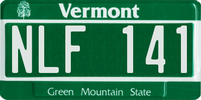 VT license plate NLF141