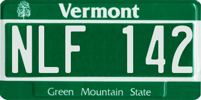 VT license plate NLF142
