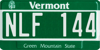 VT license plate NLF144