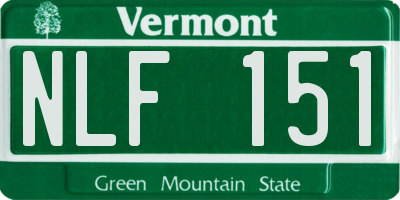 VT license plate NLF151