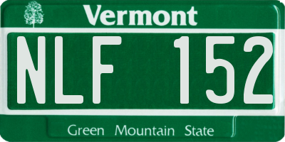 VT license plate NLF152