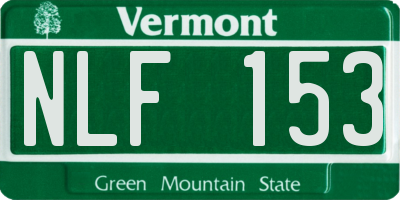 VT license plate NLF153