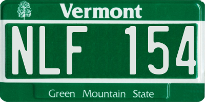 VT license plate NLF154